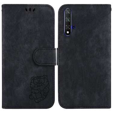 Protective Cover For Huawei nova 5T / Honor 20 Little Tiger Embossed Leather Phone Case (Black)