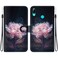 Protective Cover For Huawei P Smart 2019 Crystal Texture Colored Drawing Leather Phone Case (Purple Peony)