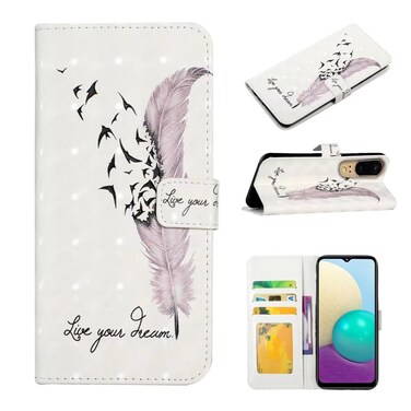 Protective Cover For Huawei P20 Oil Embossed 3D Drawing Leather Phone Case (Feather)