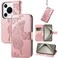 Protective Cover For Huawei Pura 70 Pro Butterfly Love Flower Embossed Leather Phone Case (Rose Gold)