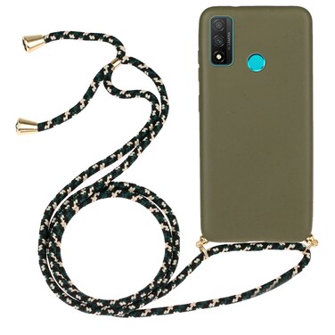 Protective Cover For Huawei P smart 2020 Wheat Straw Material + TPU Protective Case with Lanyard (Army Green)