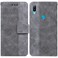 Protective Cover For Huawei Y6 2019 Geometric Embossed Leather Phone Case (Grey)