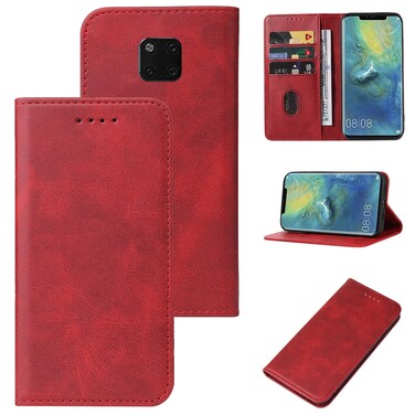 Protective Cover For Huawei Mate 20 Pro Magnetic Closure Leather Phone Case (Red)
