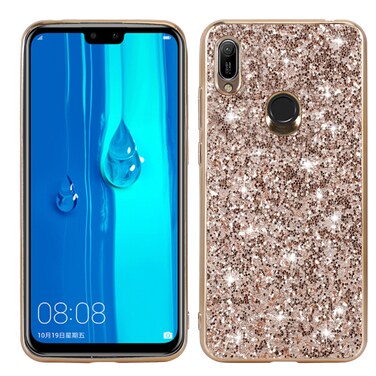 Protective Cover For Huawei Y6 Prime Glittery Powder Shockproof TPU Case (Gold)