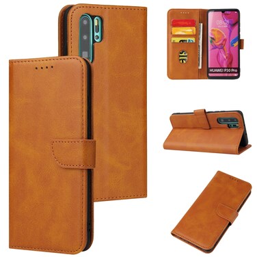 Protective Cover For Huawei P30 Pro Calf Texture Buckle Horizontal Flip Leather Case with Holder &amp; Card Slots &amp; Wallet (Khaki)