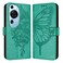 Protective Cover For Huawei P60 Art Embossed Butterfly Leather Phone Case (Green)
