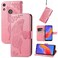 Protective Cover For Honor 8A Butterfly Love Flower Embossed Leather Phone Case (Pink)