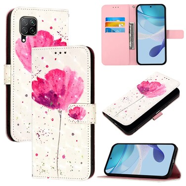 Protective Cover For Huawei P40 Lite 4G / Nova 6 SE 3D Painting Horizontal Flip Leather Phone Case (Flower)