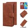 Protective Cover For Huawei P30 Pro Skin Feel Pure Color Flip Leather Phone Case (Brown)