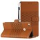 Protective Cover For Huawei P8 Lite 2017 Diamond Embossed Skin Feel Leather Phone Case with Lanyard (Brown)