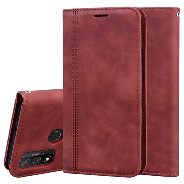 Protective Cover For Huawei P Smart  (2020) Frosted Business Magnetic Horizontal Flip PU Leather Case with Holder &amp; Card Slot &amp; Lanyard (Brown)