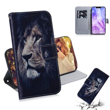 Protective Cover Lion Pattern Coloured Drawing Horizontal Flip Leather Case for Huawei Nova 3, with Holder &amp; Card Slots &amp; Wallet