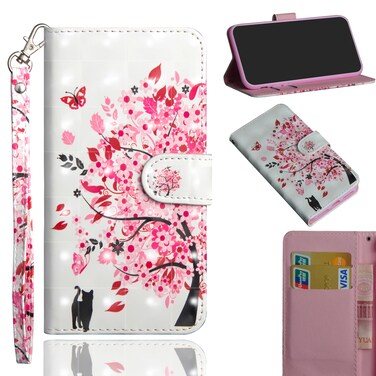 Protective Cover For Huawei P smart 2020 3D Painted Pattern Horizontal Flip TPU + PU Leather Case with Holder &amp; Wallet &amp; Card slot &amp; Lanyard (Cat and Tree)