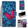 Protective Cover For Huawei P20 Pro Coloured Drawing Cross Texture Horizontal Flip PU Leather Case with Holder &amp; Card Slots &amp; Wallet &amp; Lanyard (Blue Red Butterfly)