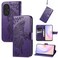 Protective Cover For Huawei Nova 9 SE Butterfly Love Flower Embossed Horizontal Flip Leather Case with Bracket / Card Slot / Wallet / Lanyard (Dark Purple)