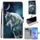 Protective Cover For Huawei Enjoy 20 Plus Coloured Drawing Cross Texture Horizontal Flip PU Leather Case with Holder &amp; Card Slots &amp; Wallet &amp; Lanyard (Contemplative Wolf)