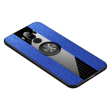Protective Cover For Huawei Mate 9 XINLI Stitching Cloth Textue Shockproof TPU Protective Case with Ring Holder (Blue)
