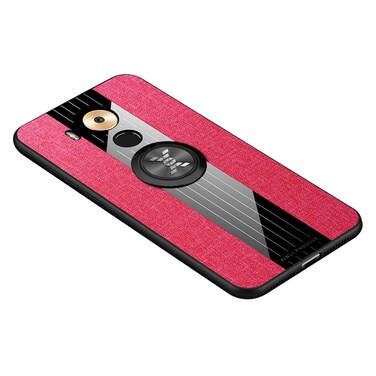 Protective Cover For Huawei Mate 8 XINLI Stitching Cloth Textue Shockproof TPU Protective Case with Ring Holder (Red)