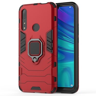 Protective Cover PC + TPU Shockproof Protective Case for Huawei P Smart Z / Y9 Prime  (2019), with Magnetic Ring Holder  (Red)