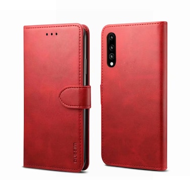 Protective Cover For Huawei P20 GUSSIM Business Style Horizontal Flip Leather Case with Holder &amp; Card Slots &amp; Wallet (Red)