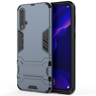 Protective Cover For Huawei Nova 5 / Nova 5 Pro Shockproof PC + TPU Protective Case with Invisible Holder (Navy Blue)