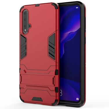 Protective Cover For Huawei Nova 5 / Nova 5 Pro Shockproof PC + TPU Protective Case with Invisible Holder (Red)