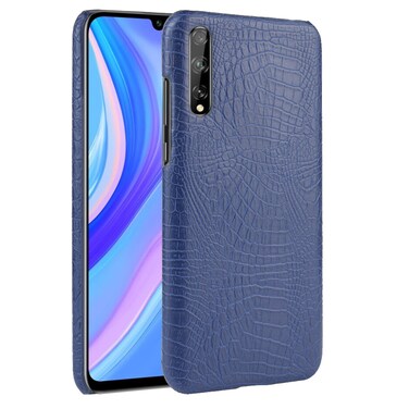 Protective Cover For Huawei P Smart S Shockproof Crocodile Texture PC + PU Case (Blue)