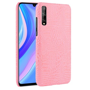 Protective Cover For Huawei P Smart S Shockproof Crocodile Texture PC + PU Case (Pink)