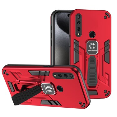 Protective Cover For Huawei Y9 Prime 2019 2 in 1 Shockproof Holder Phone Case (Red)
