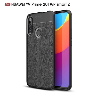 Protective Cover Litchi Texture TPU Shockproof Case for Huawei Y9 Prime 2019 / P smart Z (Black)