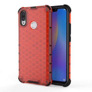 Protective Cover For Huawei Nova 3i  Shockproof Honeycomb PC + TPU Case (Red)