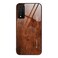 Protective Cover For Huawei Nzone S7 Pro 5G Wood Grain Glass Protective Case (Dark Brown)