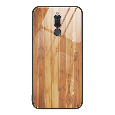 Protective Cover For Huawei Maimang 6 Wood Grain Glass Protective Case (Yellow)