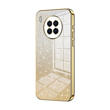 Protective Cover For Huawei nova 8i / Honor 50 Lite Gradient Glitter Powder Electroplated Phone Case (Gold)