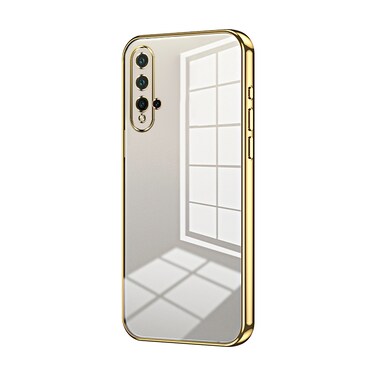 Protective Cover For Huawei nova 5 Pro Transparent Plating Fine Hole Phone Case (Gold)