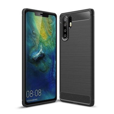 Protective Cover Brushed Texture Carbon Fiber Shockproof TPU Case for Huawei P30 Pro  (Black)