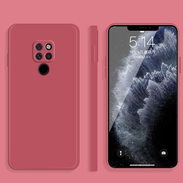 Protective Cover For Huawei Mate 20 Solid Color Imitation Liquid Silicone Straight Edge Dropproof Full Coverage Protective Case (Red)