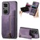 Protective Cover For Honor 50 SE Retro Leather Zipper Wallet Back Phone Case (Purple)