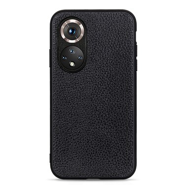 Protective Cover For Honor 50 Pro Accurate Hole Litchi Texture Leather Shockproof Case (Black)