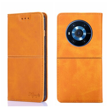 Protective Cover For Honor Magic3 Cow Texture Magnetic Horizontal Flip Leather Phone Case (Light Brown)