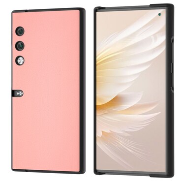 Protective Cover For Honor V Purse Genuine Leather Wave Black Edge Phone Case with Holder (Pink)