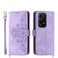 Protective Cover For Honor 200 Lite Global Skin Feel Flowers Embossed Wallet Leather Phone Case (Purple)