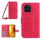 Protective Cover For Honor X6A Skin Feel Sun Flower Pattern Leather Phone Case with Lanyard (Rose Red)
