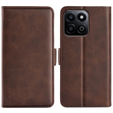 Protective Cover For Honor 200 Smart Dual-side Magnetic Buckle Horizontal Flip Leather Phone Case (Brown)