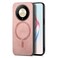 Protective Cover For Honor Magic6 5G Retro Magsafe Magnetic PU Back Cover Phone Case (Pink)