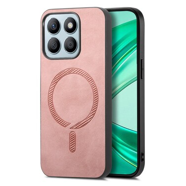 Protective Cover For Honor X8b Retro Magsafe Magnetic PU Back Cover Phone Case (Pink)