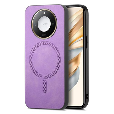 Protective Cover For Honor X50 Retro Magsafe Magnetic PU Back Cover Phone Case (Purple)