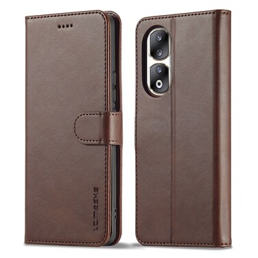 Protective Cover For Honor 90 Pro LC.IMEEKE Calf Texture Leather Phone Case (Coffee)