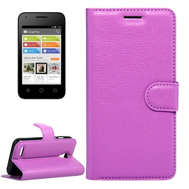 Case Cover For Alcatel Pixi 4 (3.5) Litchi Texture Horizontal Flip Leather Case with Magnetic Buckle &amp; Holder &amp; Card Slots &amp; Wallet(Purple)