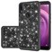 Case Cover For Alcatel 3V (2019) Glitter Powder Contrast Skin Shockproof Silicone + PC Protective Case(Black)